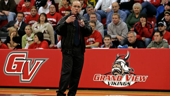 On Dec. 3, 2008, former Iowa wrestling coach Dan Gable addressed the crowd before Grand View University's first-ever home meet.