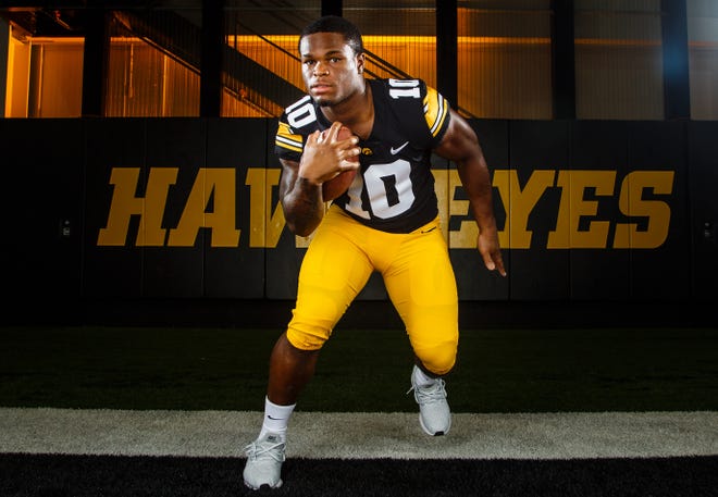 Iowa's Mekhi Sargent poses for a photo during the Iowa Football media day on Friday, Aug. 10, 2018 in Iowa City.
