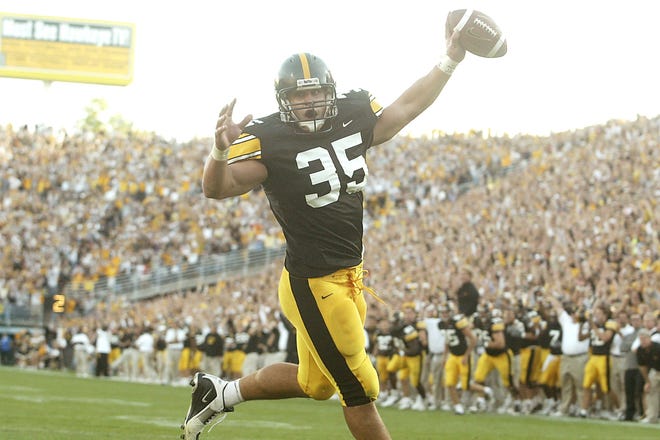 Erik Jensen (2000-2003) finished his Hawkeye career with three touchdown receptions. He played professionally in the NFL for four seasons.