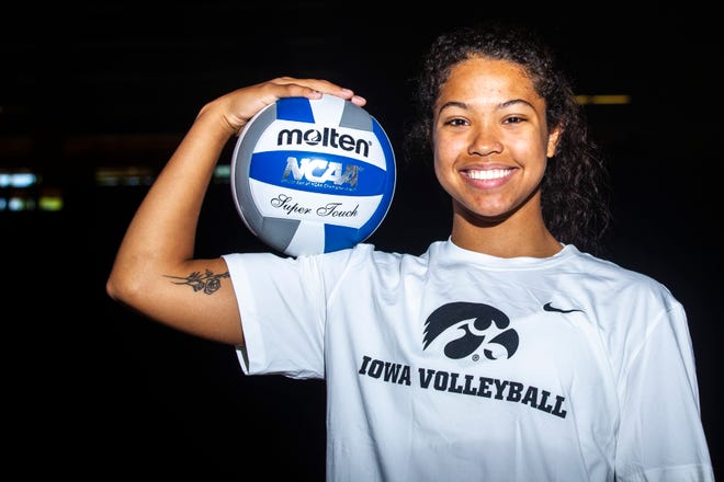Iowa's Brie Orr poses for a photo during Hawkeyes volleyball media day, Friday, Aug. 23, 2019, at Carver-Hawkeye Arena in Iowa City, Iowa.