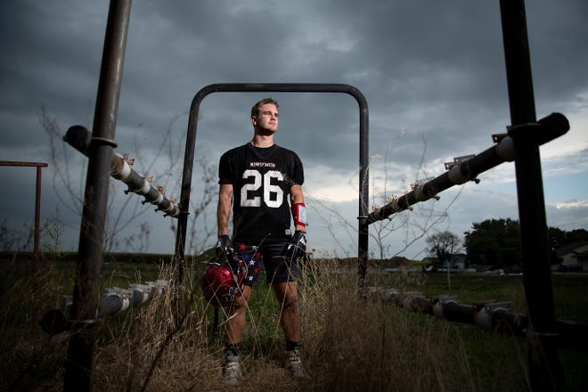 Roland-Story's Zach Twedt poses for a portrait on Thursday, Sept. 12, 2019 in Story City. Twedt verbally committed to ISU his sophomore year.