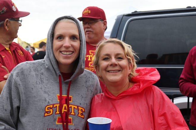 Camie Bolletta (left) and Carin Murphy before the Iowa State University game against the University of Iowa on Sept. 14.
Photo by Grant Tetmeyer