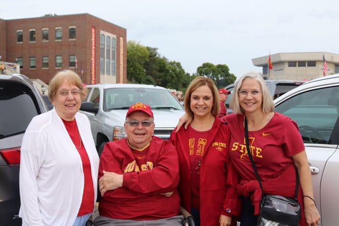 Shala Ludley (from left) Joe Ludley, Joanne Herndon and Alice Futrell before the Iowa State University game against the University of Iowa on Sept. 14.
Photo by Grant Tetmeyer