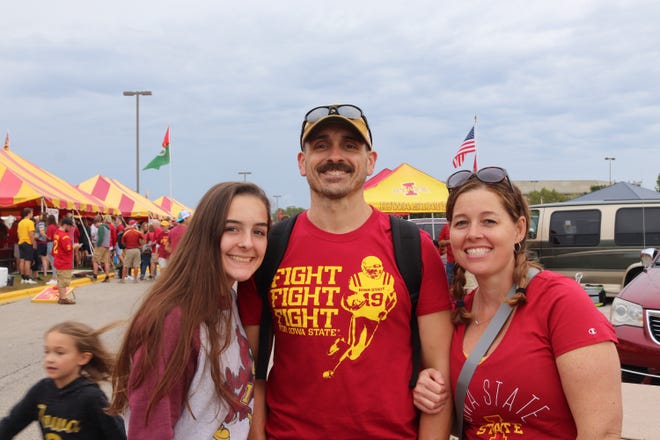 Stephanie Neer (right) Hailey Neer (right) and John Neer before the Iowa State University game against the University of Iowa on Sept. 14.
Photo by Grant Tetmeyer