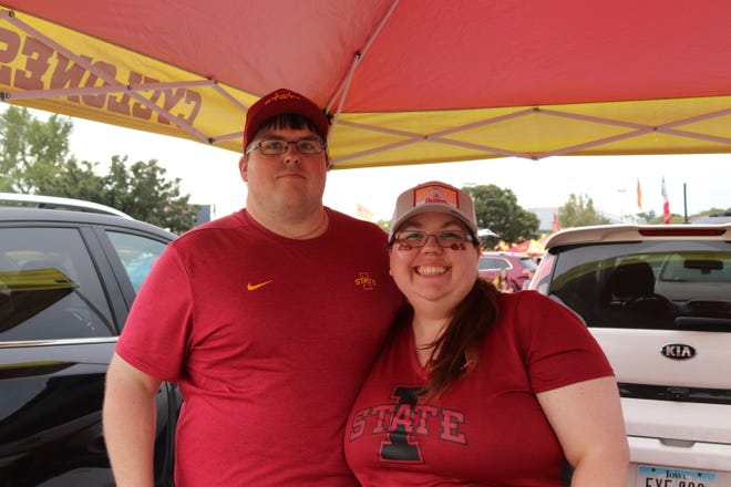 Mike and Amanda Schoppe before the Iowa State University game against the University of Iowa on Sept. 14.
Photo by Grant Tetmeyer