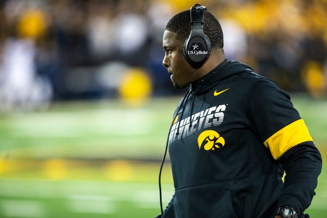 Derrick Foster has been Iowa's running backs coach for the past three seasons.