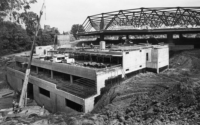 A May 24, 1982, shows construction at the north end of the building offices, at Carver-Hawkeye Arena in Iowa City, Iowa.
