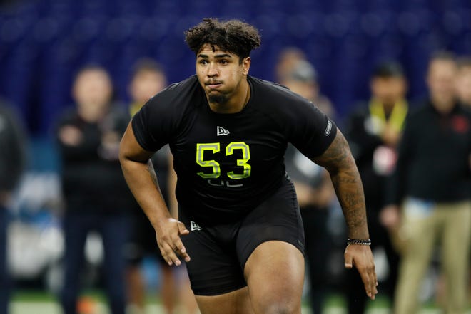 Iowa offensive lineman Tristan Wirfs was taken with the 13th pick in the first round of the 2020 NFL Draft by the Tampa Bay Buccanneers.
