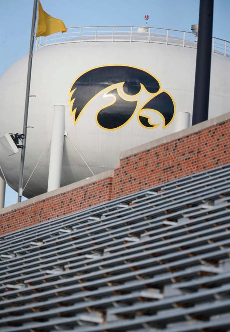 No fans were permitted in the stands at Kinnick Stadium in Iowa City on Saturday, Oct. 31, 2020.