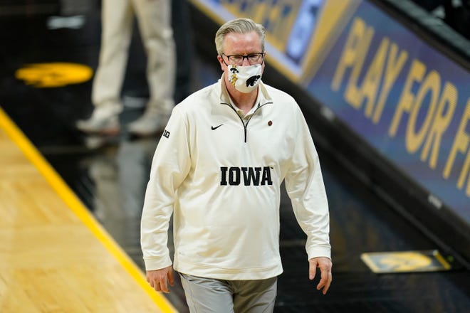 Iowa head coach Fran McCaffery walks off the court after an NCAA college basketball game against Indiana on Thursday, Jan. 21, 2021, at Carver-Hawkeye Arena in Iowa City. Indiana won 81-69.