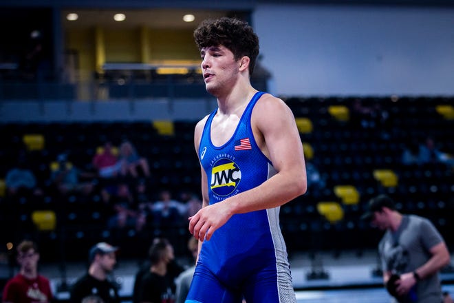 during the UWW Junior National freestyle championships, Saturday, May 1, 2021, at the Xtream Arena in Coralville, Iowa.