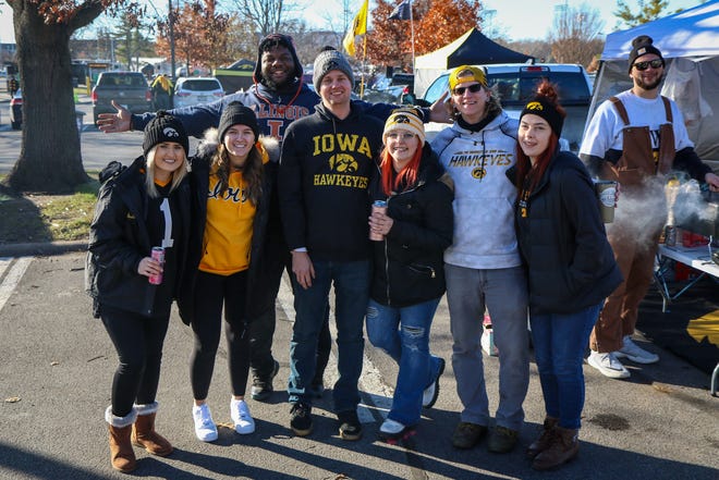 The “Thirsty Thirty Tailgate” tailgates before the Iowa football game against Illinois in Iowa City on Sat., Nov. 20, 2021.