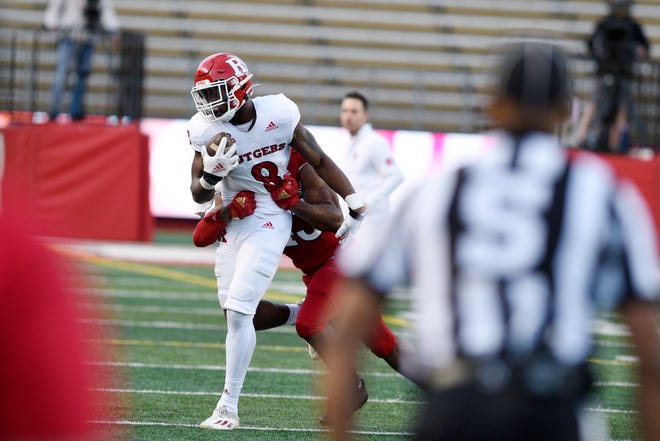 Rutgers football Scarlet-White Game at SHI Stadium on Friday, April 22, 2022. W #8 Mohamed Toure.