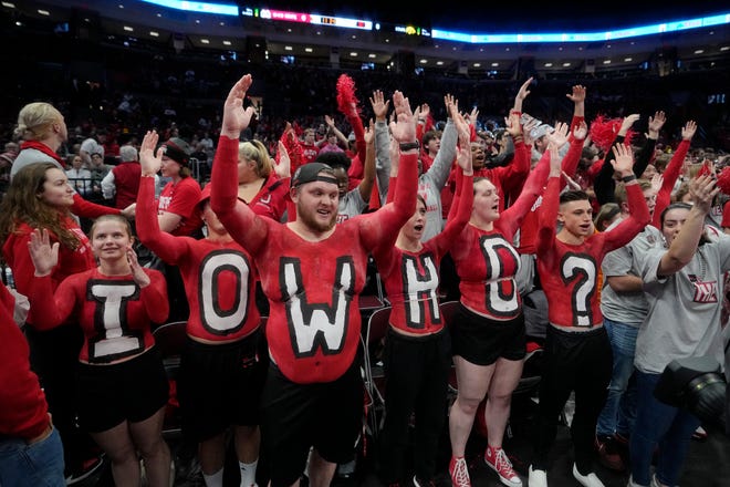 Jan 23, 2023; Columbus, OH, USA;  Ohio State students cheer prior to the NCAA women's basketball game between the Buckeyes and the Iowa Hawkeyes at Value City Arena. Mandatory Credit: Adam Cairns-The Columbus Dispatch